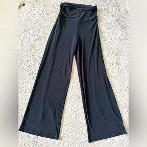 Stretchy high waisted wide leg pants